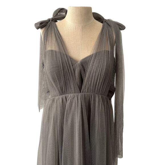 Jenny Yoo Aidan Convertible Bridesmaid Dress Gown in Charcoal Grey Size 12 - Picture 5 of 10